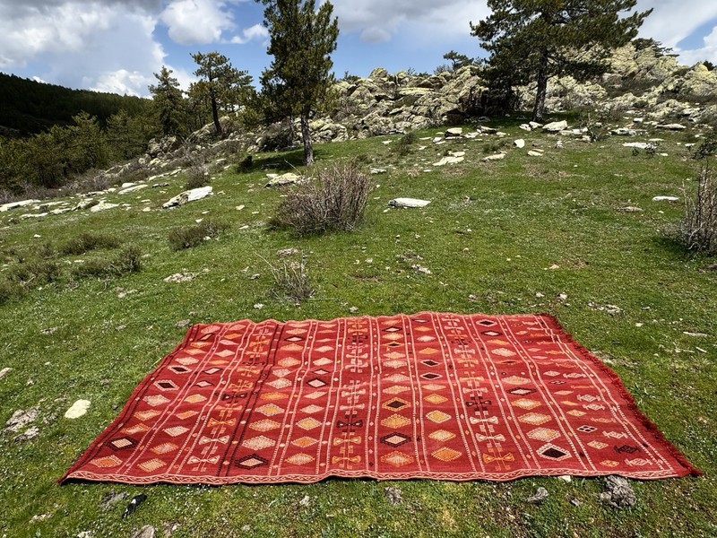 Vintage Manisa Alasehir Cicim Kilim Rug from Turkey (156 cm x 265 cm) gallery