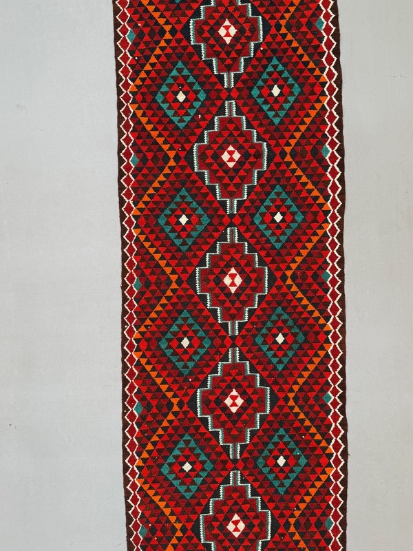 Turkish Kilim Runner 330x100 cm, Vintage Kelim Rug, Flat weave 2512 gallery