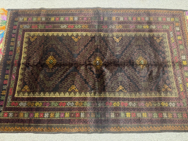 Fine Afghan Vintage Tribal Baluchi Rug 4x6 ft Hand Knotted Antique Oriental Rug gallery