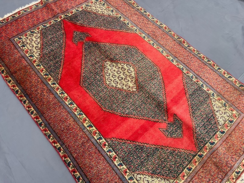 3'10x6'1 ft Caucasian Boteh Diamond Medallion Handknotted Wool Vintage Rug gallery
