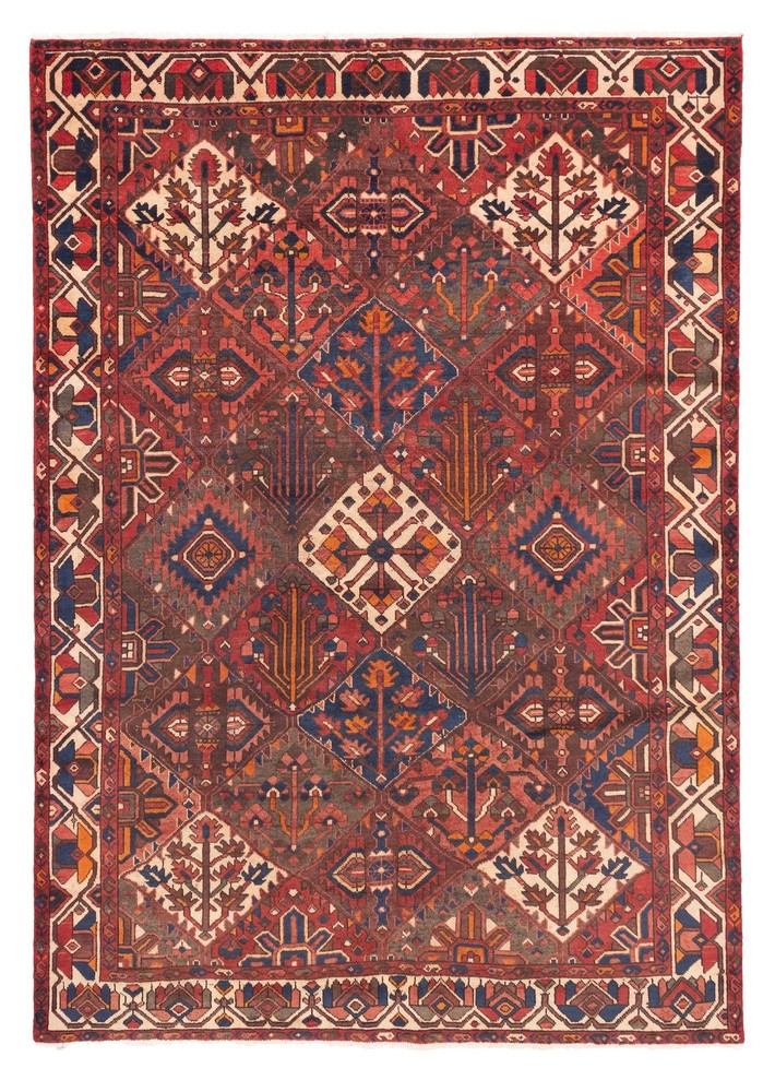 Vintage Hand-Knotted Area Rug 7'0" x 9'11" Traditional Oriental Wool Carpet