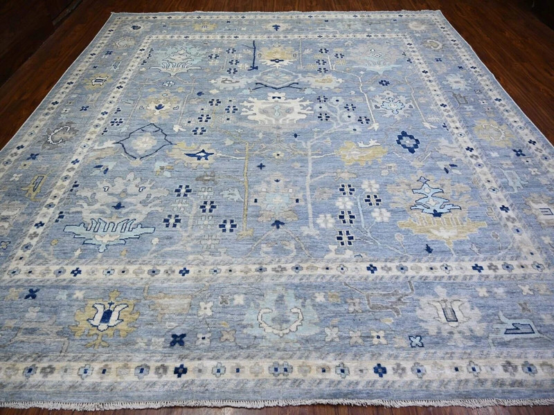 12'x12' Air Force Blue,Angora Pile Hand Knotted, Natural Dye Oushak Rug gallery
