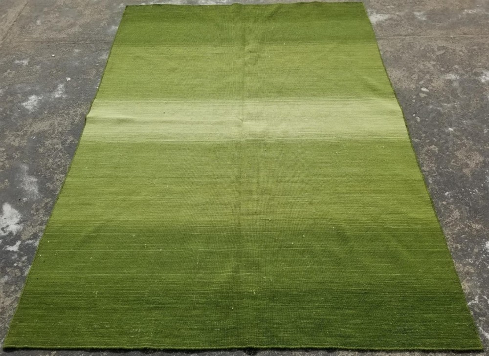 Vintage Traditional Handmade Gabbeh Wool Green Area Rug 238x166cm