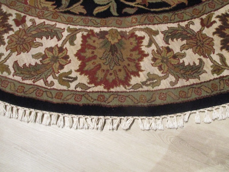 8' ROUND GORGEOUS DESIGN Allover-Pattern HANDMADE-KNOTTED FINE WOOL RUG 586027 gallery