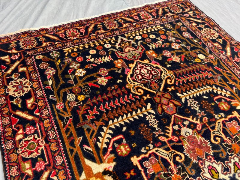4'1" x 7'4" Vintage Afghan Hand-Knotted Tribal Wool Rug, Floral & Geometric Rug gallery