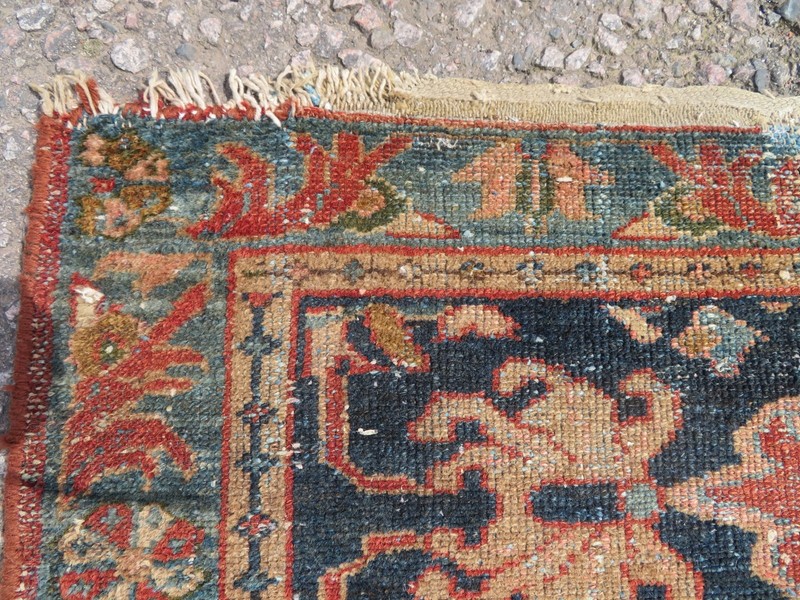 Authentic Distressed Antique Oriental Rug. 162cm X 110cm gallery