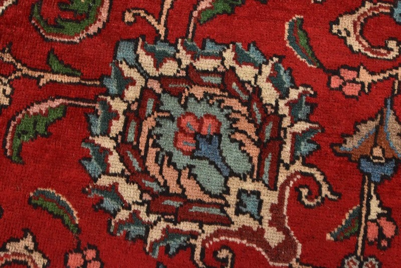 Vintage Traditional Oriental Carpet 9’10” x 12’8” Red Wool Hand-Knotted Area Rug gallery