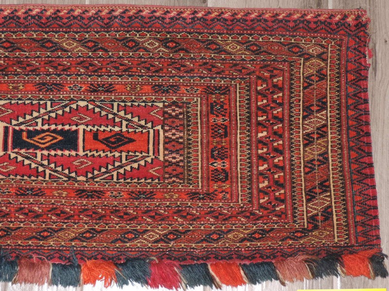 14" x 36" Antique Tekke Turkoman Wool Yamud Chuval gallery