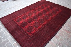 Afghan Antique Ersari Rug 7×10 ft Hand Knotted Wool Vintage Oriental Turkmen Rug