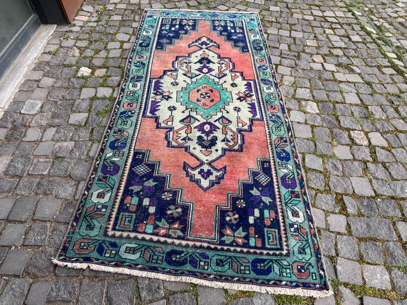 Area rug, Turkish rug, Vintage rug, Handmade rug, Wool rug Carpet | 4,3 x 7,8 ft gallery