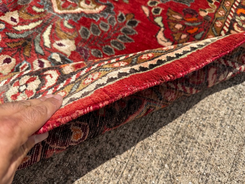 3x5 RED VINTAGE RUG handmade antique real small lilihan sarouk wool fine 4x5 4x6 gallery