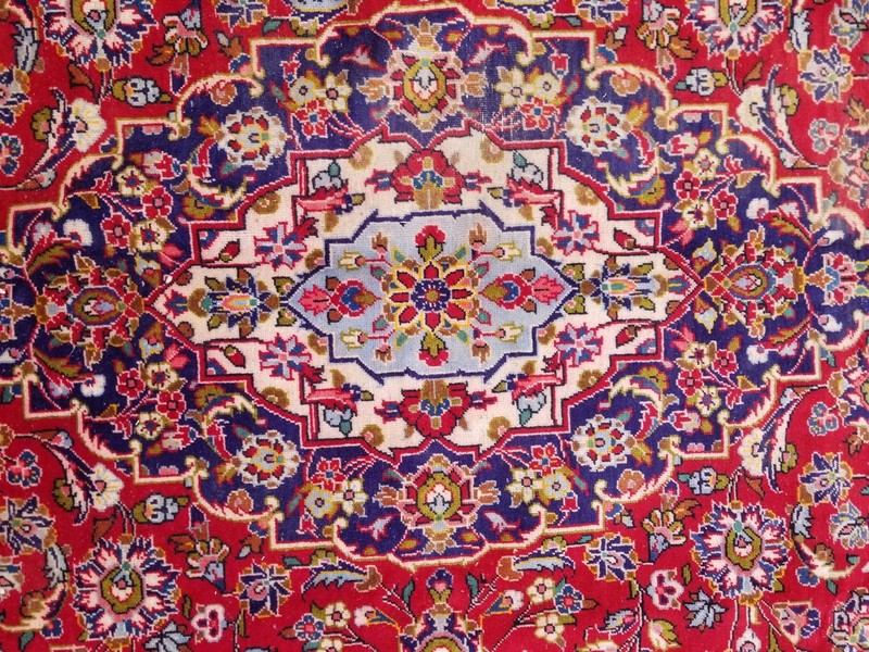 Vintage Traditional Handmade Oriental Wool Multicolor Rug 343 x 236 cm gallery