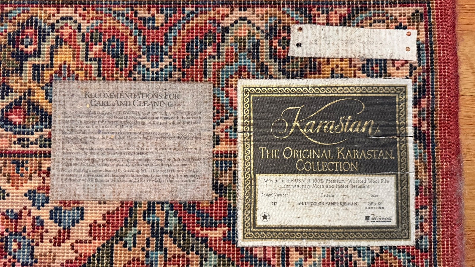 Authentic American KARASTAN Kirman Runner Carpet Design #717 12 x 2.6 ft gallery