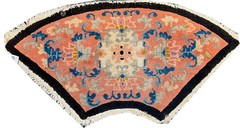 A Fabulous Antique Half Moon Shape Black Ground Entry Art Deco Chinese Rug