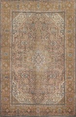 Room Size Handmade Area Rug 6×9 Distressed Vintage Traditional Pink Wool Carpet