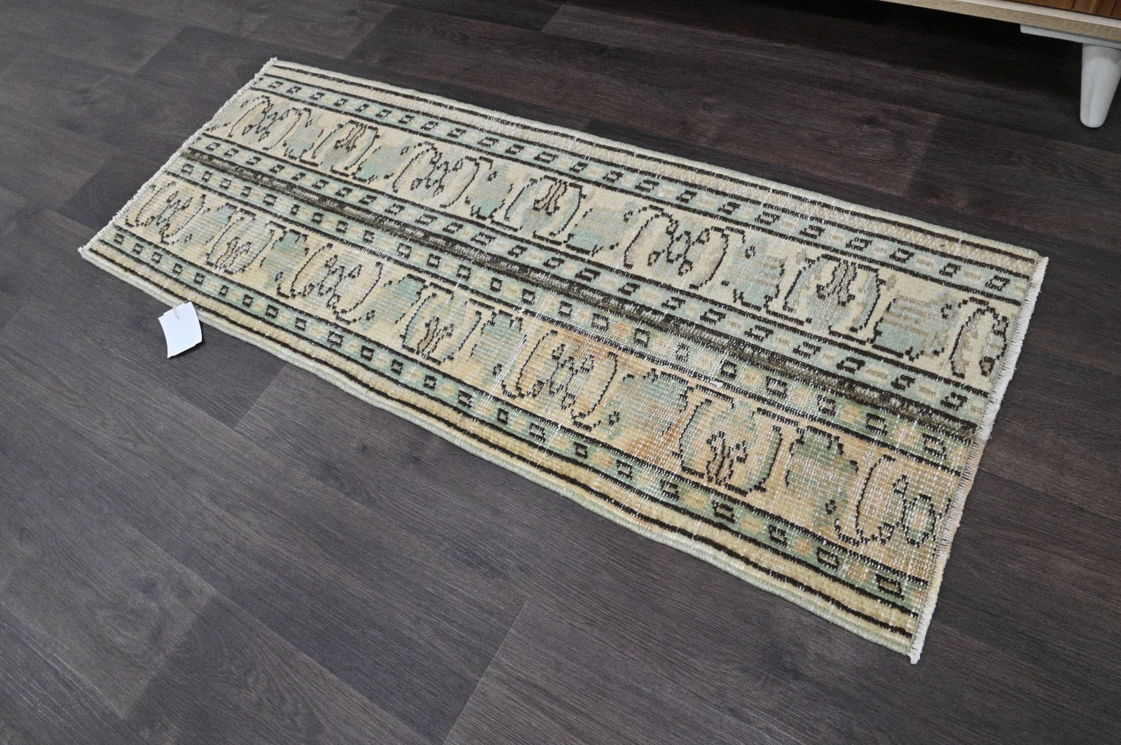 Oushak Turkish Doormat Rug 2x4 BEIGE Vintage Anatolian Handmade Small Kilim Rug gallery