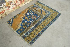 2×3 Turkish Door Mat Rug Hand-Knotted Mini Carpet Vintage Small Rug Boho,792