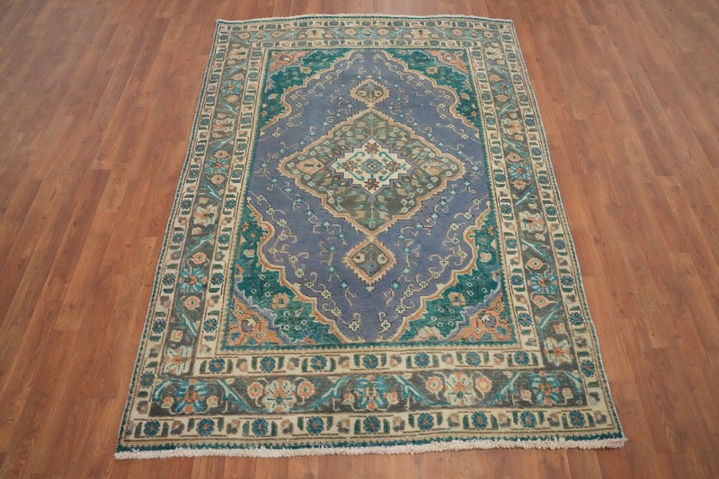Vintage Geometric Pattern Traditional Area Rug 5x6 ft Hand-knotted Wool Carpet gallery