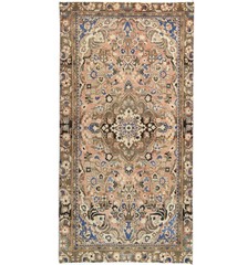 Semi-Antique Vintage Oriental Runner Rug Floral Farmhouse Decor Carpet 4X9 ft