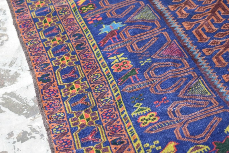 4'7 x 9'1 ft Handmade vintage afghan tribal baluchi zakani wool persian area rug gallery
