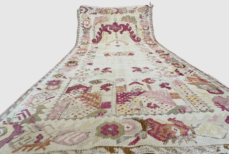 Auth: 19th C Ghiordes Turkish Rug RARE Ottoman Collectors Pc 4x6 NR gallery
