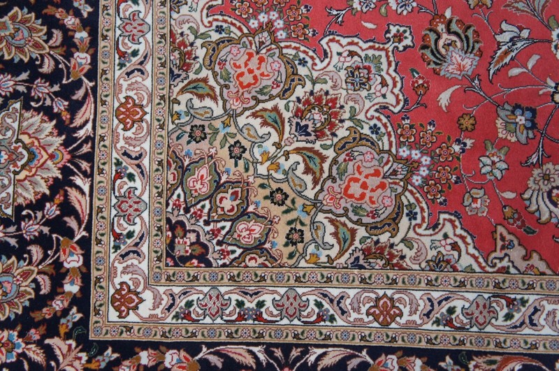 Very Fine Silk Wool Floral All Over Red Medallion Birds Area Rug Carpet 10 x 13' gallery