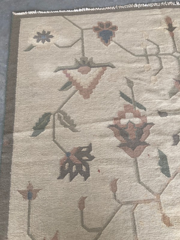 Vintage Traditional Handmade Turkish Floral Kilim Floor Rug Carpet 285x196 cm gallery