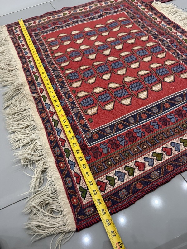 Antique Tribal Turkman Rug Saddle Bag Wool Camel Textile Weaving Blanket 46x45 gallery