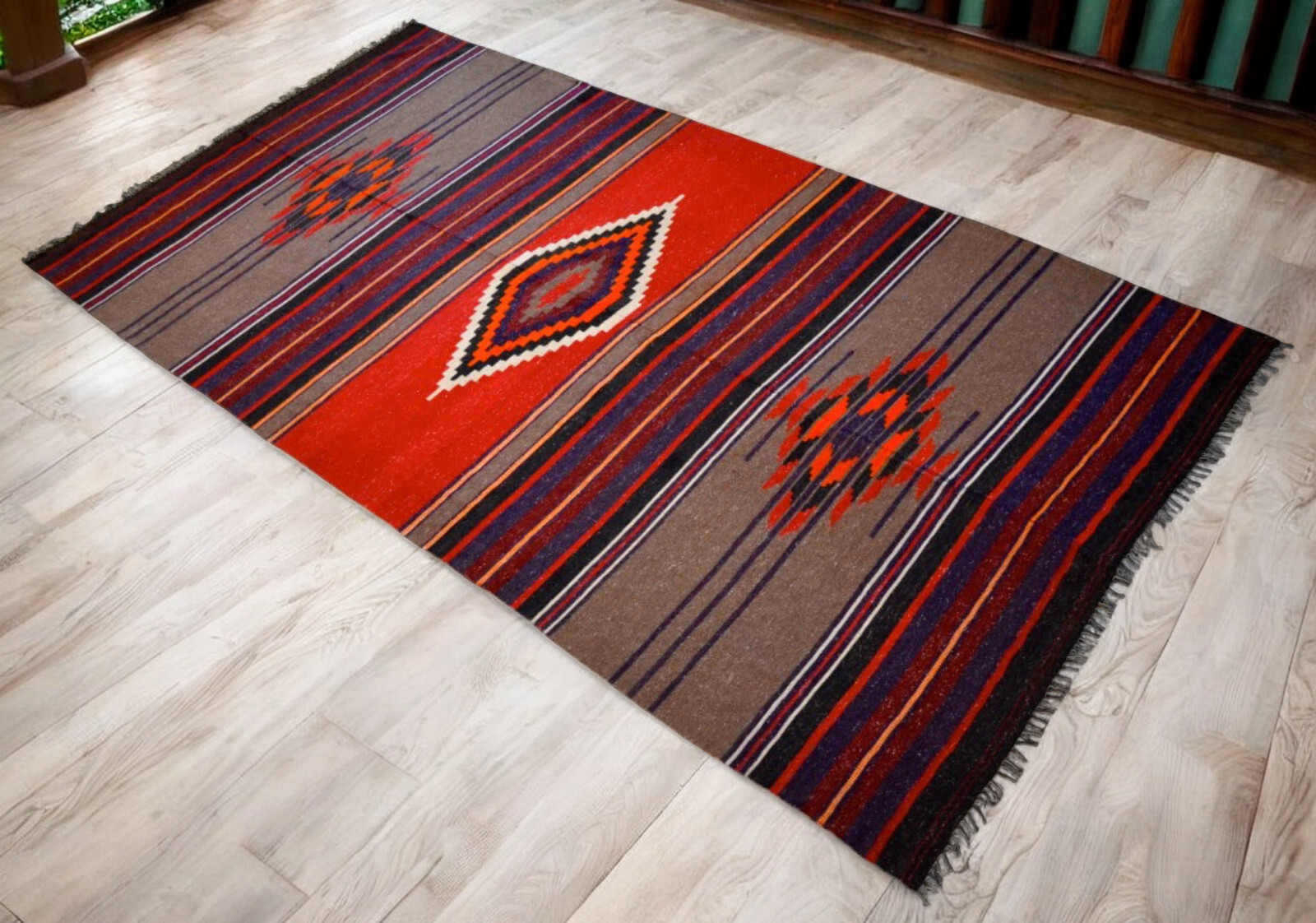 5x9 ft Rug Couch Cover Handmade Native American Style Turkish Kilim Area Rug gallery