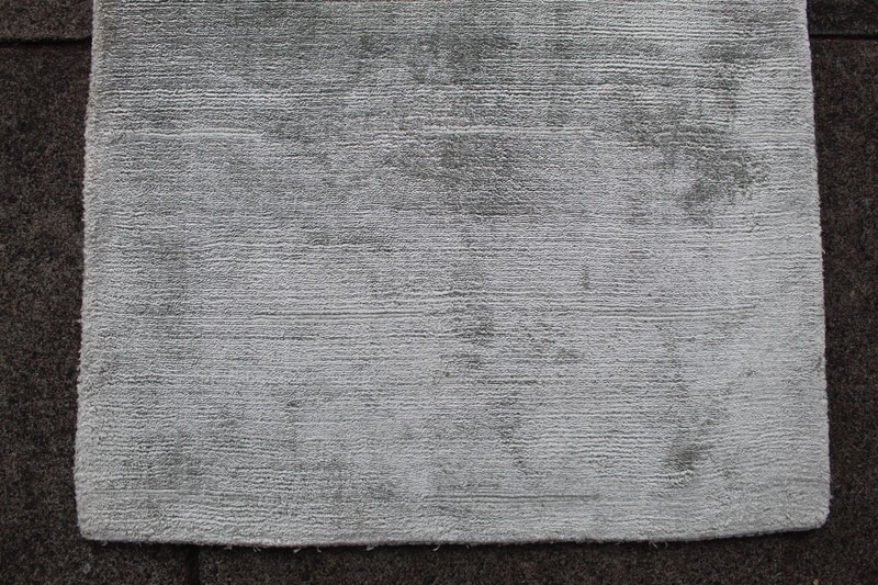 Vintage Traditional Hand Made Oriental Contemporary Wool Silk Grey Rug 93x60cm gallery