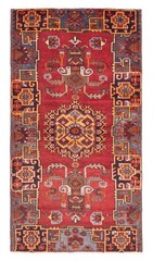 Vintage 3’11” x 7’4″ Traditional Hand Knotted Vegetable Dye Wool Area Rug