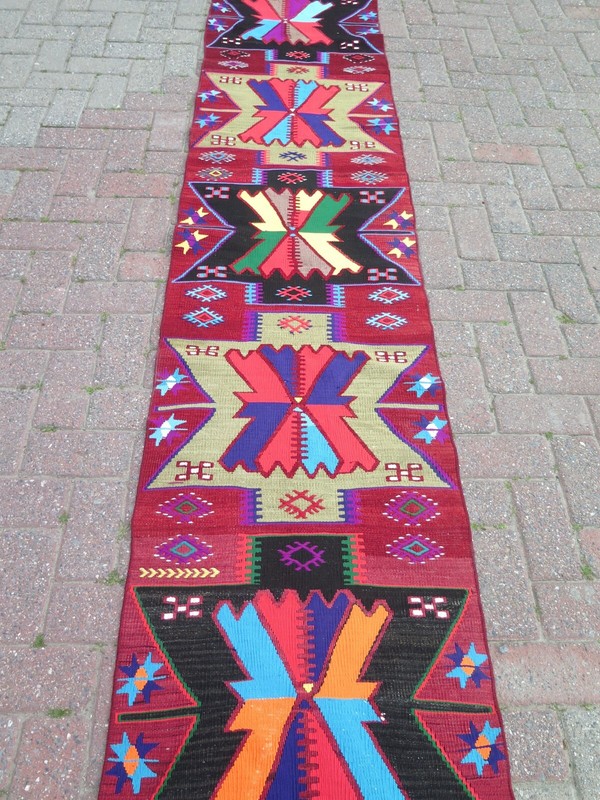 Runner Rug Stairs Rug Hallway Rug Turkish Kilim Runner Corridor LongRug 23"x128" gallery