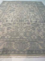 Antique Oriental Hand-Knotted Wool Area Rug Turkish Oushak 8’1″ x 9’11”