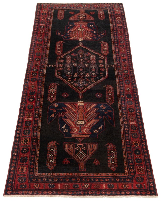 Koliai 295x121 cm Black Oriental Hand Knotted Rug Carpet Rectangle Runner gallery