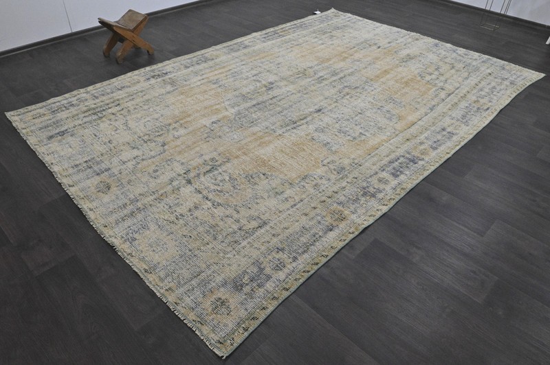 Oushak Turkish Vintage Rug 7x10 Kilim Rug Anatolian Handmade Boho Decor BEIGE gallery