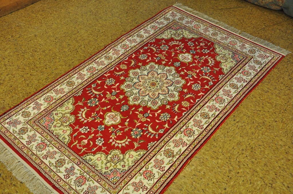 Red - Ivory Rug Sales? Hand-Knotted Carpet 3x5 Living Room Silk PIX-28784 gallery