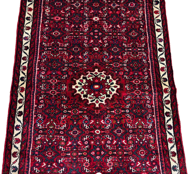 3x14 Hand Knotted Wool Runner Rug Hamedan Tribal Oriental Hallway Carpet Red gallery