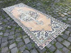 Turkish Antique rug Bohemian Area rug Oushak rug Vintage Rug Handmade Wool rug