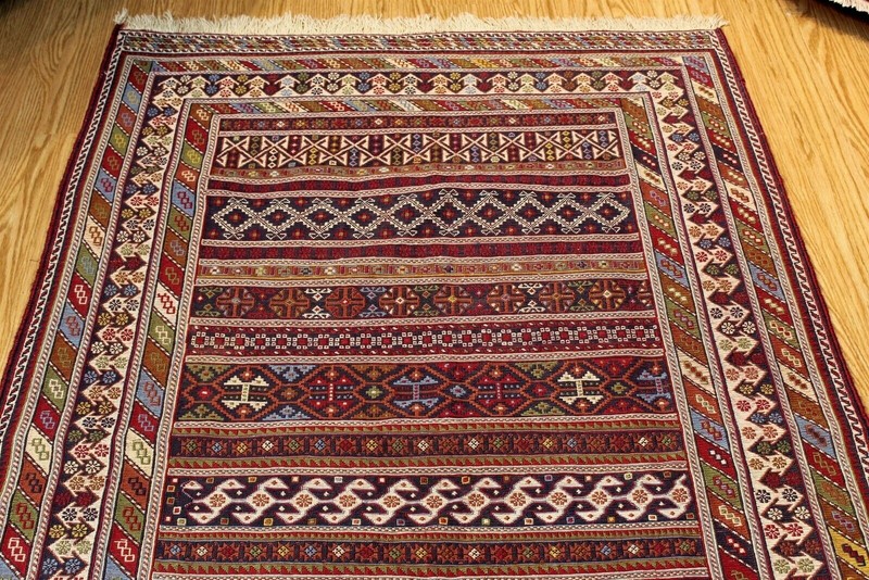 4x6 SUMAK KILIM Tribal Wool Rug Handmade Hand Woven Oriental Rug #46 gallery