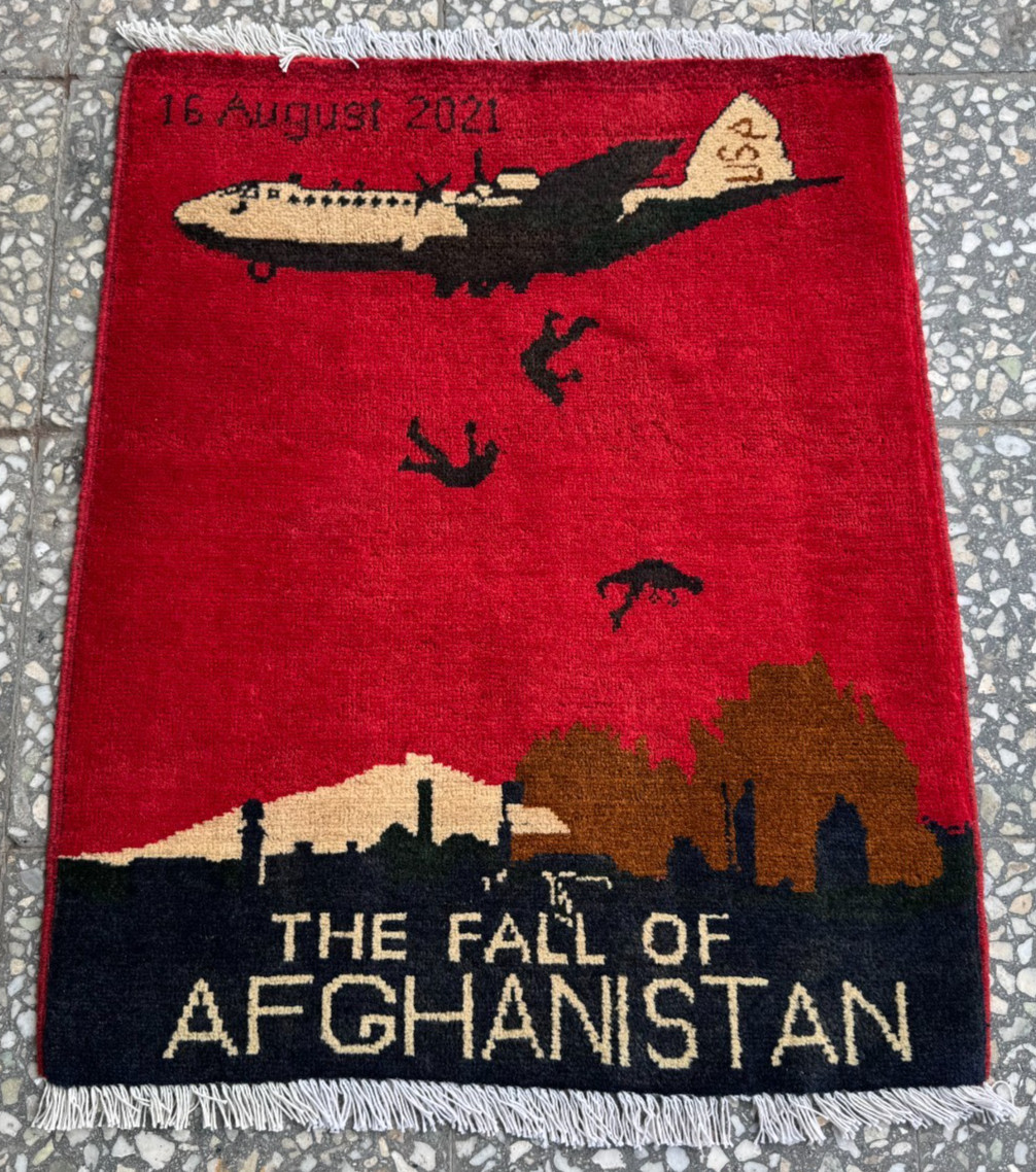 2x3 Afghan Hand Knotted War Rug Fall of Afghanistan Red Wool Carpet New gallery