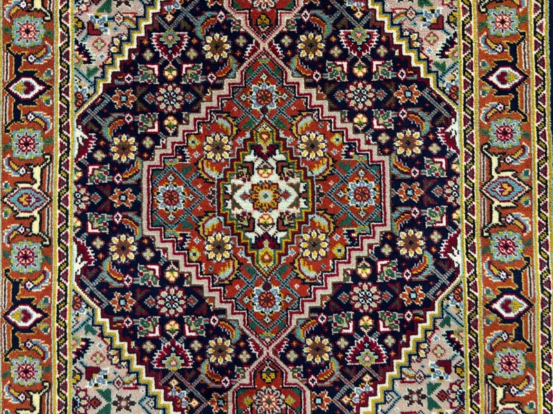 Hand Knotted Vintage Wool Rug 2x3 Navy Blue Tribal Oriental Accent Carpet gallery