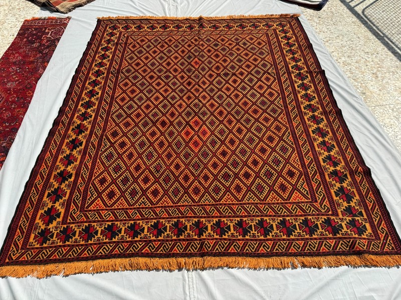 7x8 ft Afghan Handwoven Vintage Kilim Rug Traditional Tribal Turkmen Area Carpet gallery