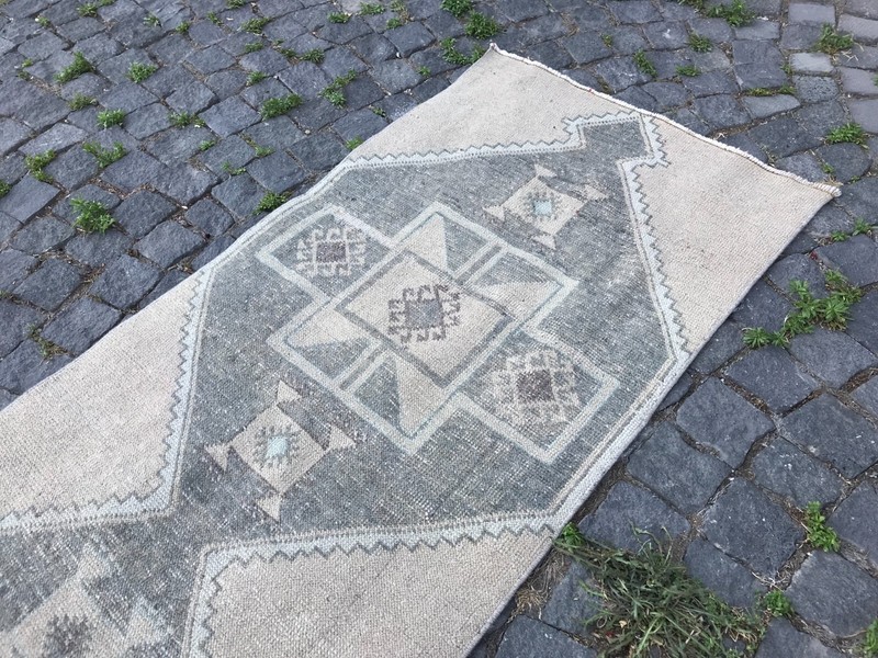 Turkish Antique rug Bohemian Area rug Oushak rug Vintage Rug Handmade Wool rug gallery