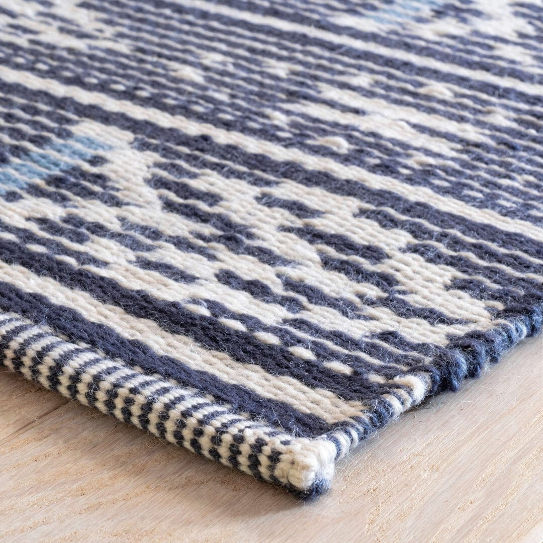 Blue HandWoven Wool Rug Dhurrie, Hand Braided Rug, Handwoven Indoor/Outdoor Rug gallery