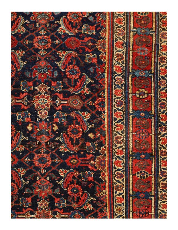 Navy Blue Antique Hand-Knotted Wool Runner Rug 4' X 17'' gallery