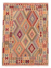 Vintage Hand Woven Area Rug 4’10” x 6’4″ Traditional Wool Oriental Carpet
