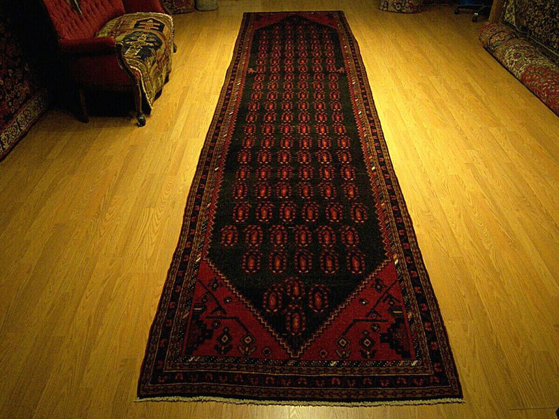 4 x 17 Hand Knotted Antique 1930s Bakhtiari Kurdish Runner_Veggie Dyed Fine Wool gallery