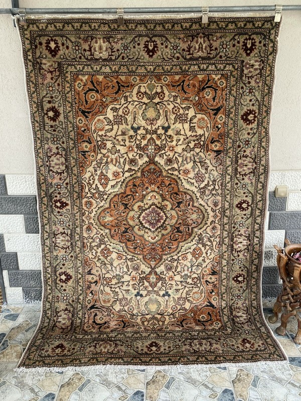 Handmade Turkish Vintage Area Rug, 1970s Antique Wool Tribal Farmhouse Carpet gallery