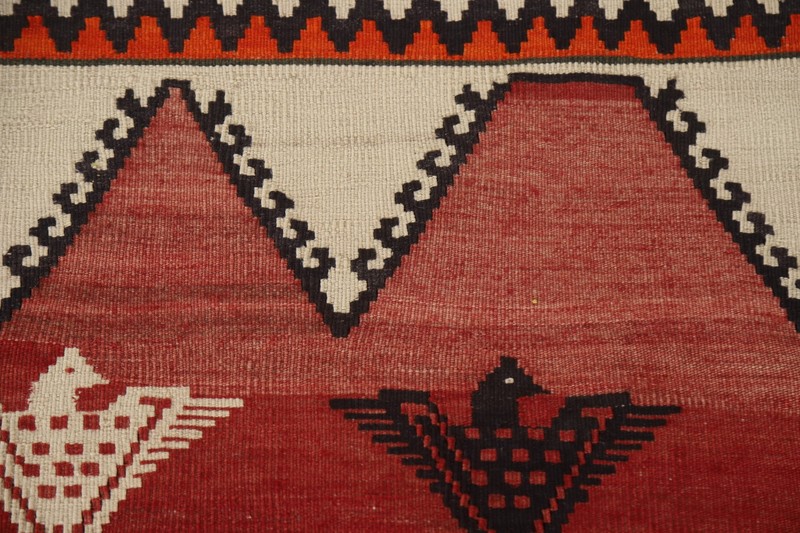 Animal Pictorial Kilim Flatweave Vintage Rug 5x7 Flat-woven Carpet gallery
