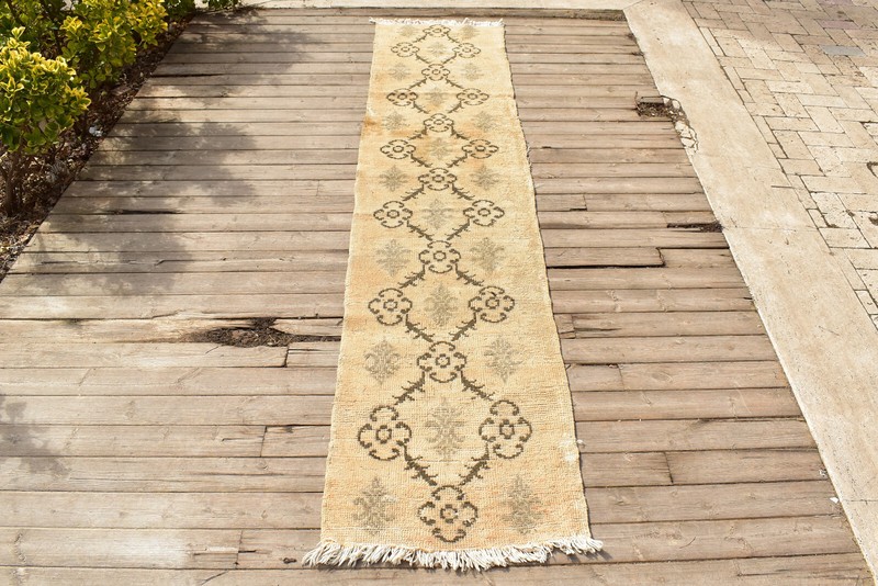 Turkish Rug 1x8 Oriental Runner Vintage Wool Hallway Stairs Carpet 57x257cm gallery